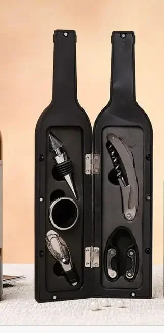 Kato Tirrinia 5-Piece Wine Accessories Gift Set - Corkscrew, Stopper, Pourer, Drip Ring, Foil Cutter