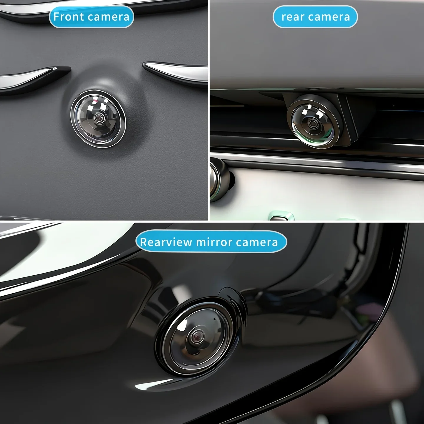 Sistema di imaging panoramico a 360 gradi per auto, copertura protettiva per telecamera anteriore e posteriore, realizzata in pellicola trasparente ad alta definizione, utilizzabile per - Image 3