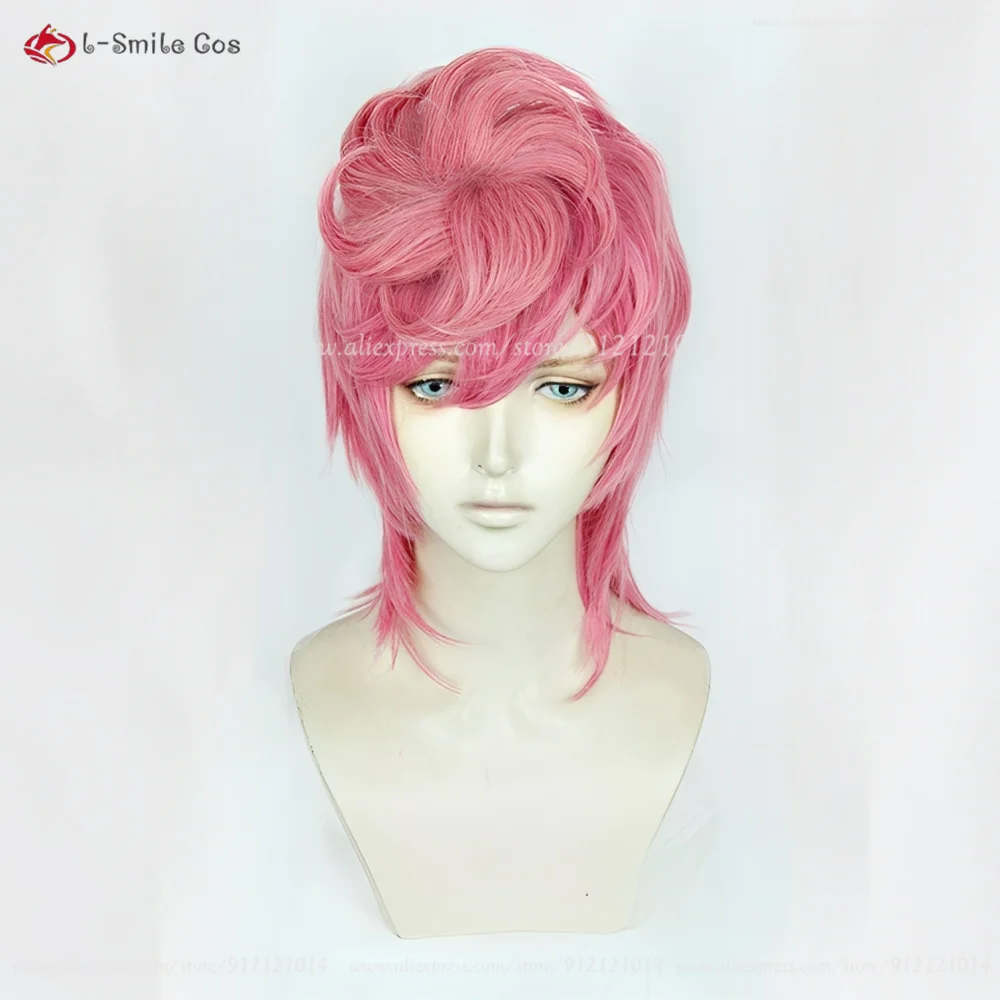Trish Una Cosplay Perücke Rose Pink mit Clip Bun, hitzebeständige Synthetik für Damen Anime & Halloween 3