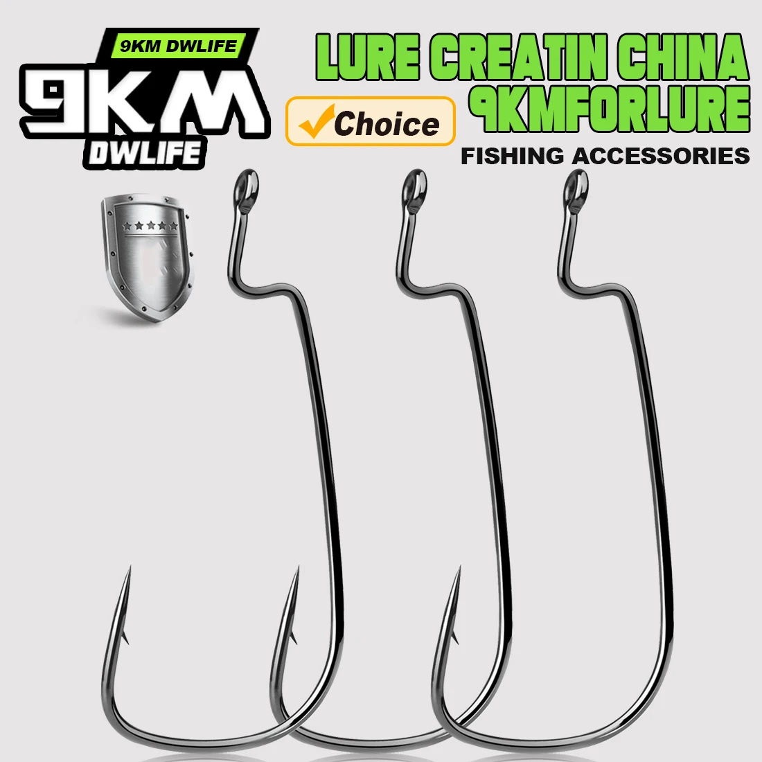 Hameçons EWG 9KM 50pcs pour montage Texas rig, pêche au leurre souple en eau douce et salée