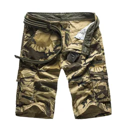 Men's Camouflage Cargo Shorts - Casual Loose - Fit Military Style, Plus Size - 30 (1566Khaki Camo)