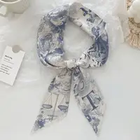 Super Beautiful Scarf 26 Letters Silk Scarf Headband Jungle Alphabet Print Bag Streamer Women Fashion Brand Design Silk Scarf 2