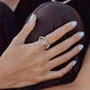 Gold Stackable Rings for WomenDainty 18k Gold Plated CZ Rings,Silver and Gold Rings Set,Multi-Link Connected Rings 3