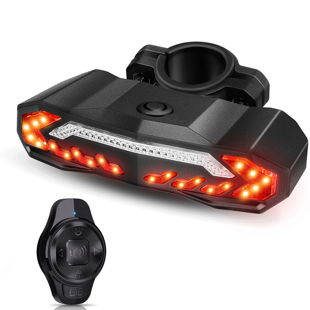 Bicycle Alarm Anti Theft Bike Taillight Alarm USB Rechargeable LED Waterproof Tail Light Automatic Induction Bike Lamp