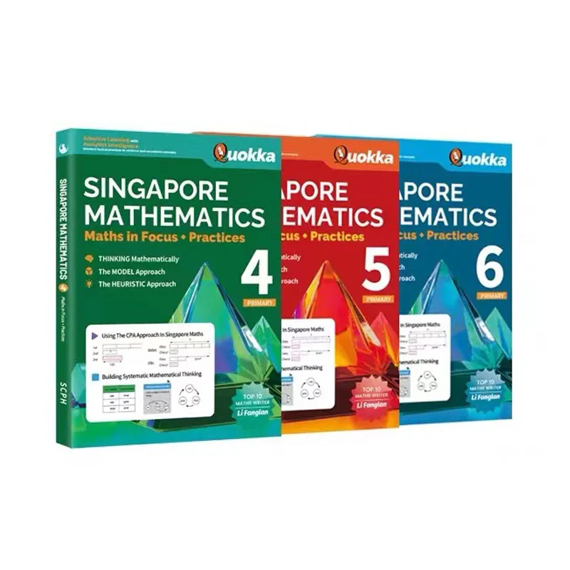 

3books/set SAP Singapore Mathematics Maths in Focus Practices Primary School Thinking Textbook Workbook with Answers Grade 4 5 6