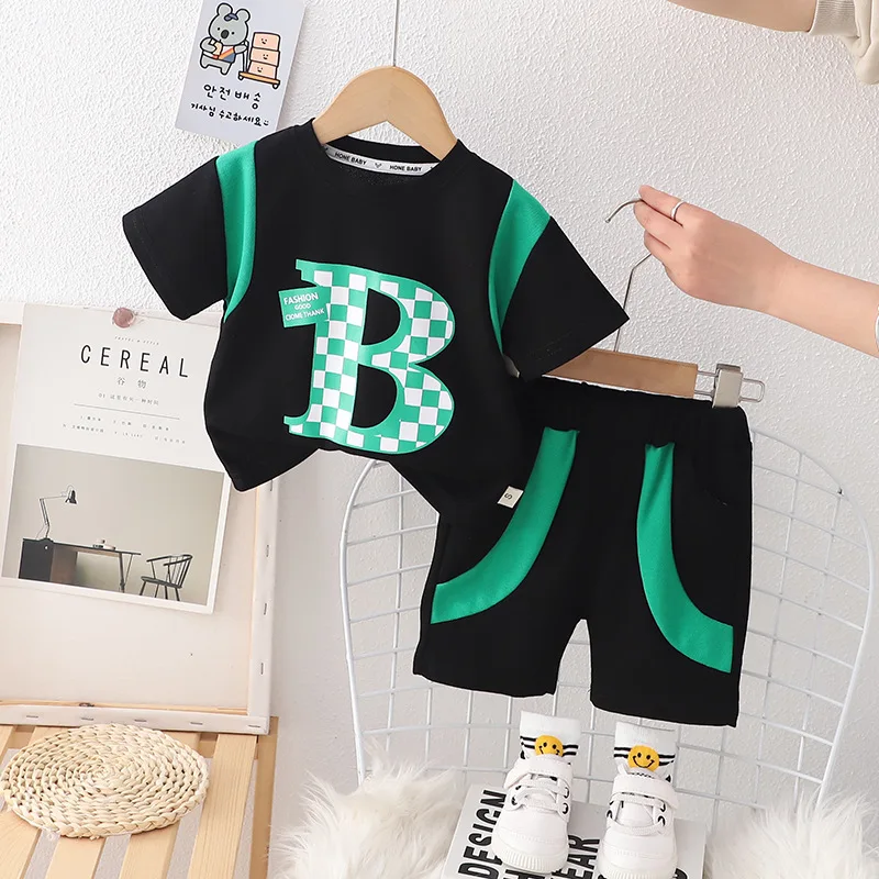 

Baby Boy Clothes Summer Suit for Kids Fashion O-neck Short Sleeve T-shirts and Shorts 2PCS Infant Outfit Set Childrens Tracksuit