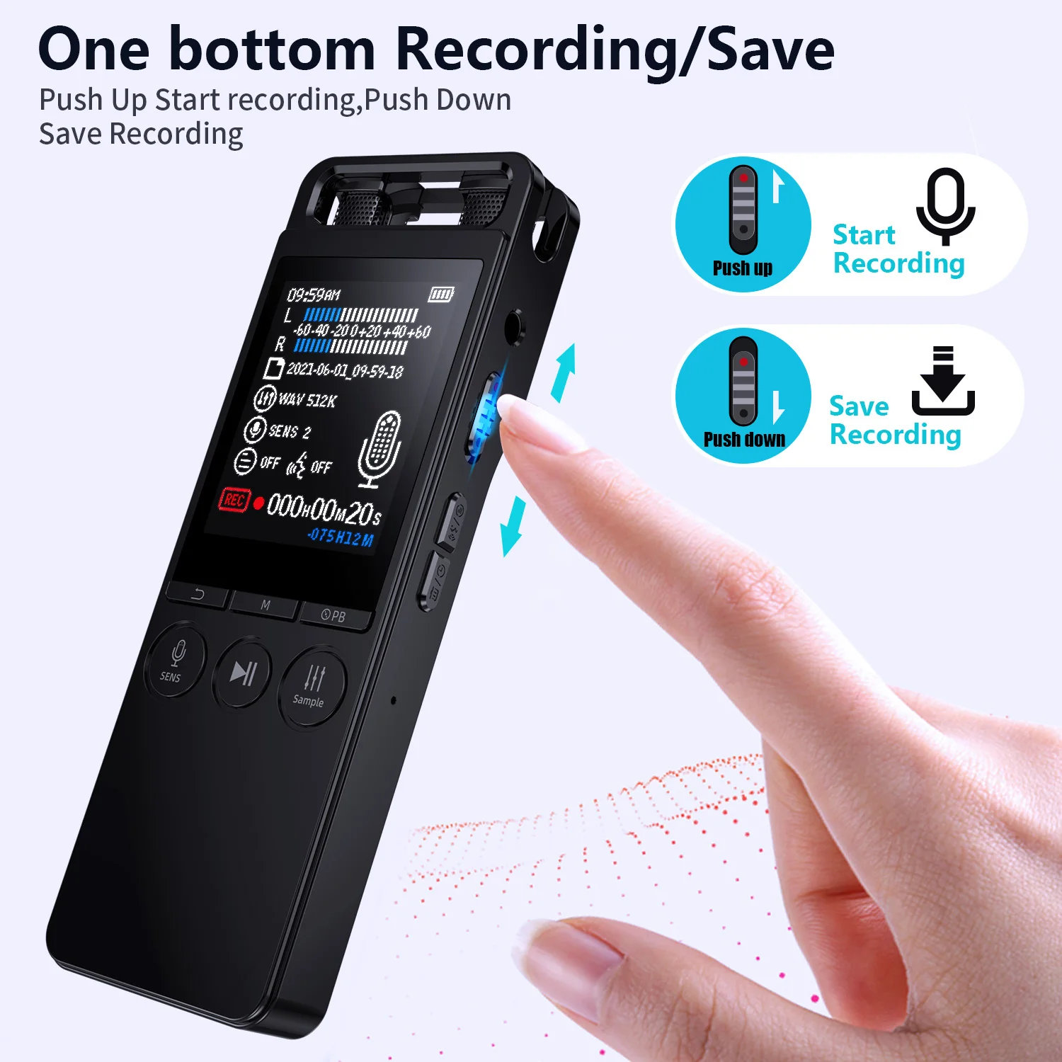 Grabadora de voz de Audio Digital profesional, reproductor MP3 de grabación de  Audio de larga distancia de 32G, reducción de ruido, grabación WAV, soporte  TFCard - AliExpress