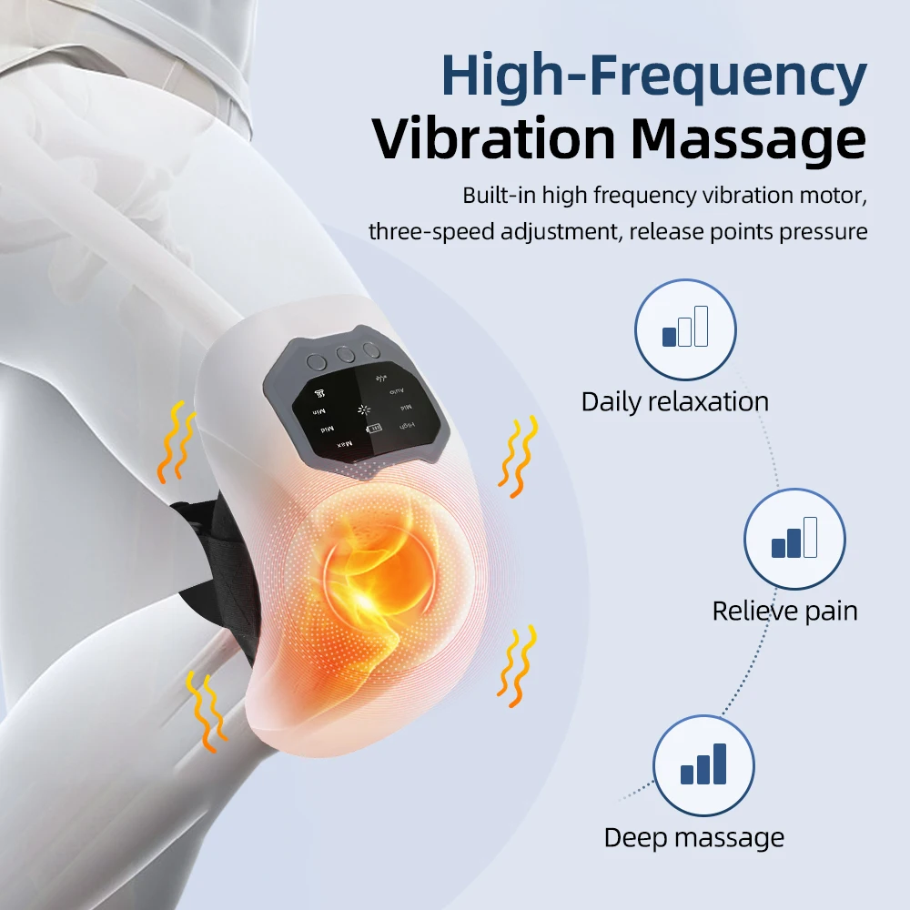Smart Knee Massager Hot Compress Knee Relaxing Massager Infrared Heating Vibration Knee Pain Relief Elbow Shoulder Massager 4