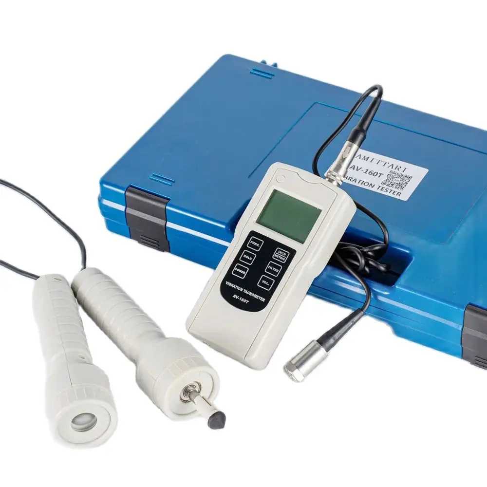 Portable Digital Vibration Tachometer Vibration Meter AV-160T Can Measure Rotation rate RPM(r/min) & Frequency Hz images - 6