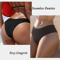 Femmes Sexy soie culottes Bikinis sans couture sous-vêtements féminins taille basse haute élasticité slips tongs femmes mode Lingerie Tanga 3