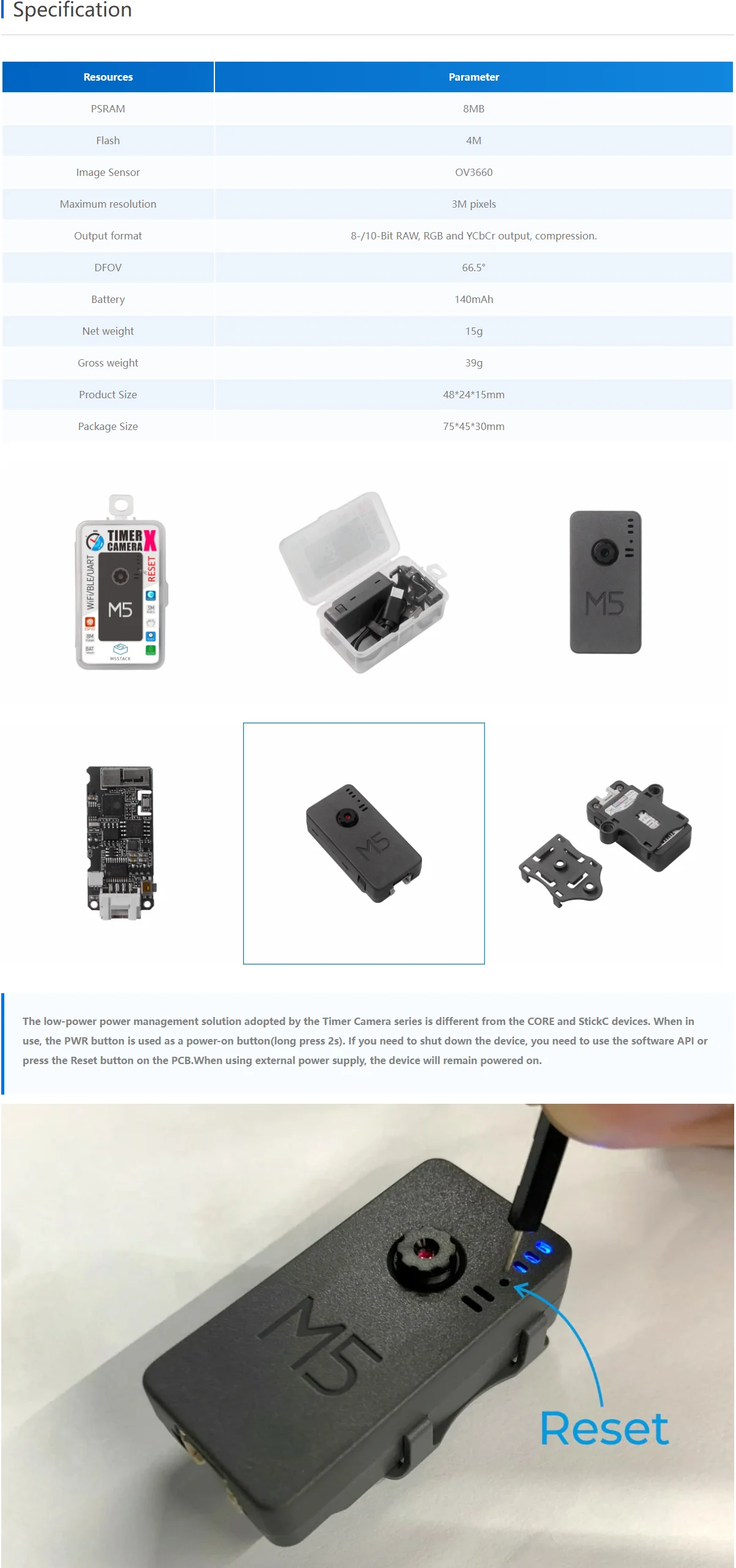 Official ESP32 PSRAM Timer Camera X (OV3660)