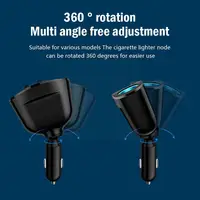 Car Cigarette Lighter 12V-24V Socket Splitter Blue Atmosphere Light PD QC3.0 2 USB Charger C Ports For Mobile Phone DVR Chargers 2