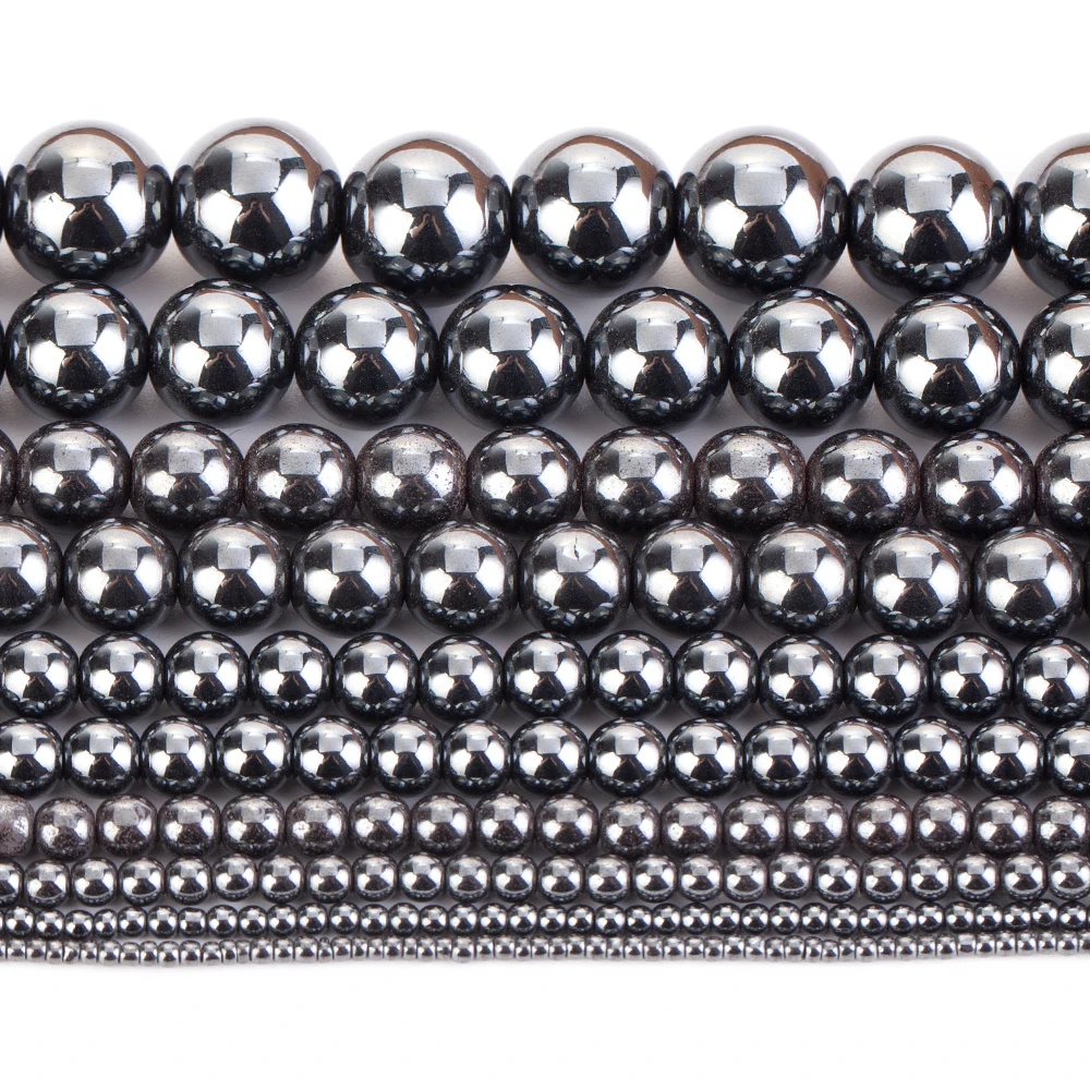 1-12mm Runde Hämatit Natürliche Stein Schwarz Hämatit Perlen Für Schmuck Machen DIY Armband Halskette Handwerk Handgemachte Accessoires – Detail 6
