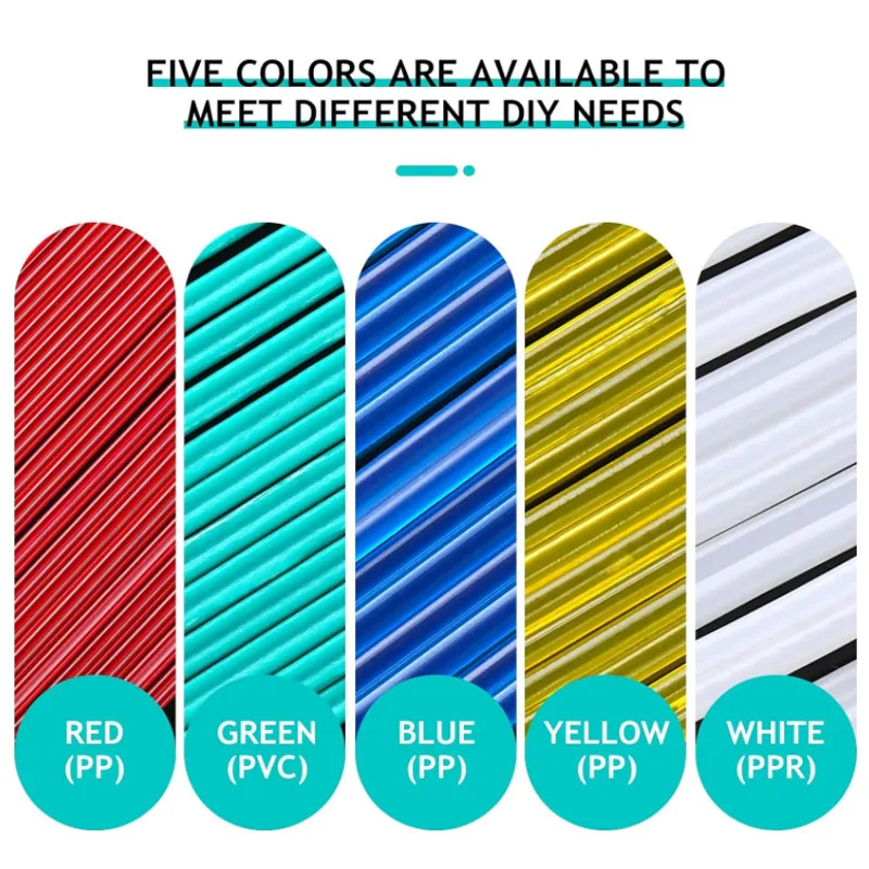 5/10/20PCS Plastic welding rods ABS/PP/PVC/PE Welding Sticks 5x2mm for Plastic Welder guns Bumper Repair Welding Supplies 20cm