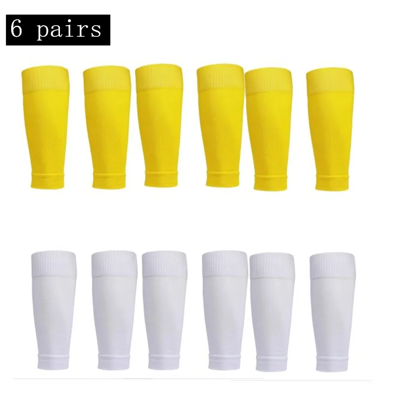 6 Pairs Performance Grip Football Socks with Shin Covers