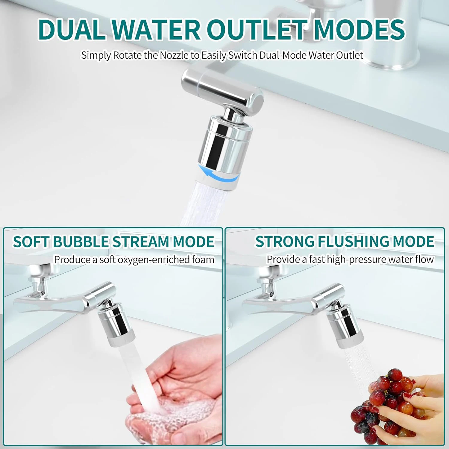 Universal Rotation Faucet Extender Aerator Splash Filter Kitchen Tap Washbasin Faucets Bubbler Nozzle Robotic Arm faucet extender