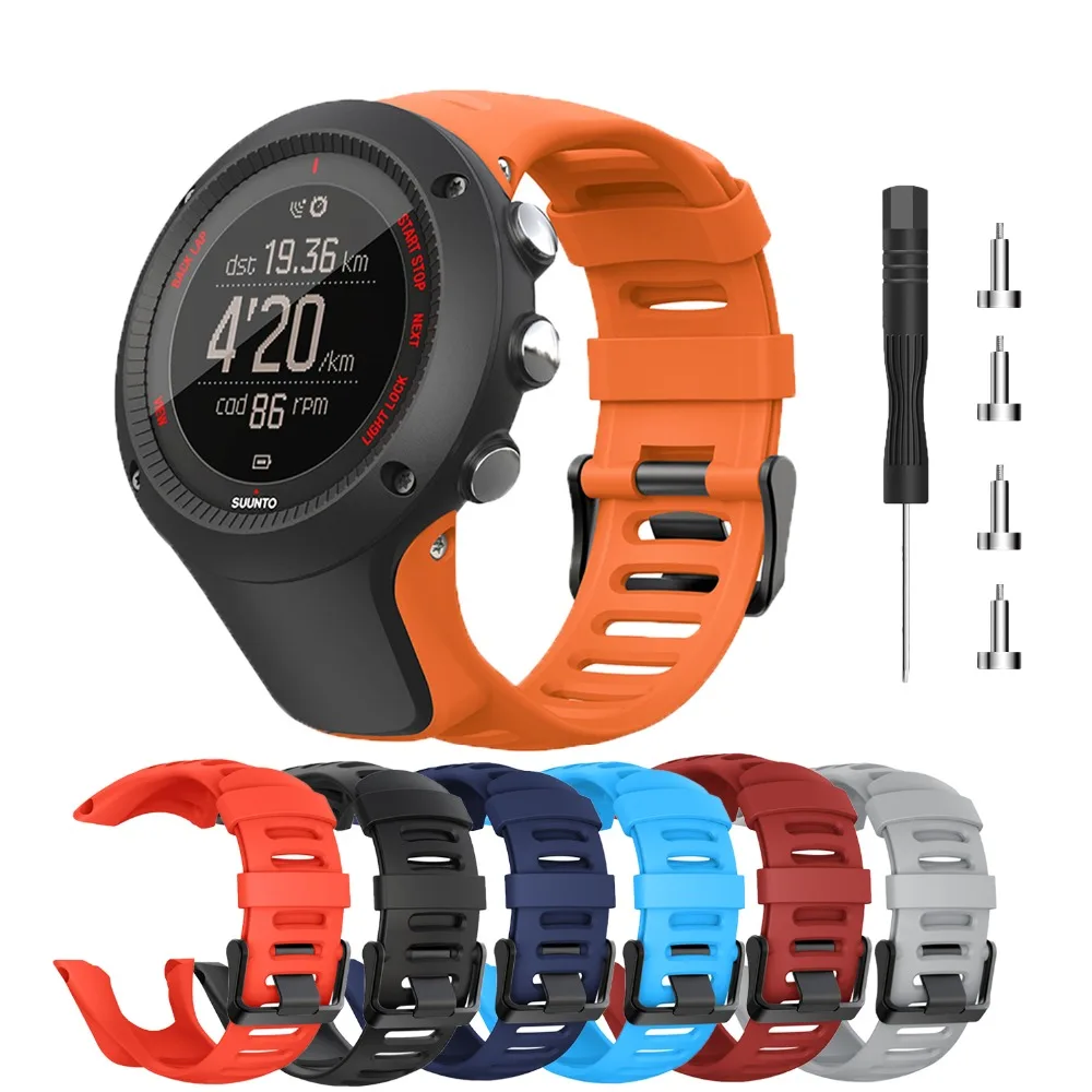 

Ремешок силиконовый спортивный для Suunto Ambit Series 1 2 3, сменный Браслет для вертикальных часов Suunto AMBIT 1 2S 2R 3P 3S 3R