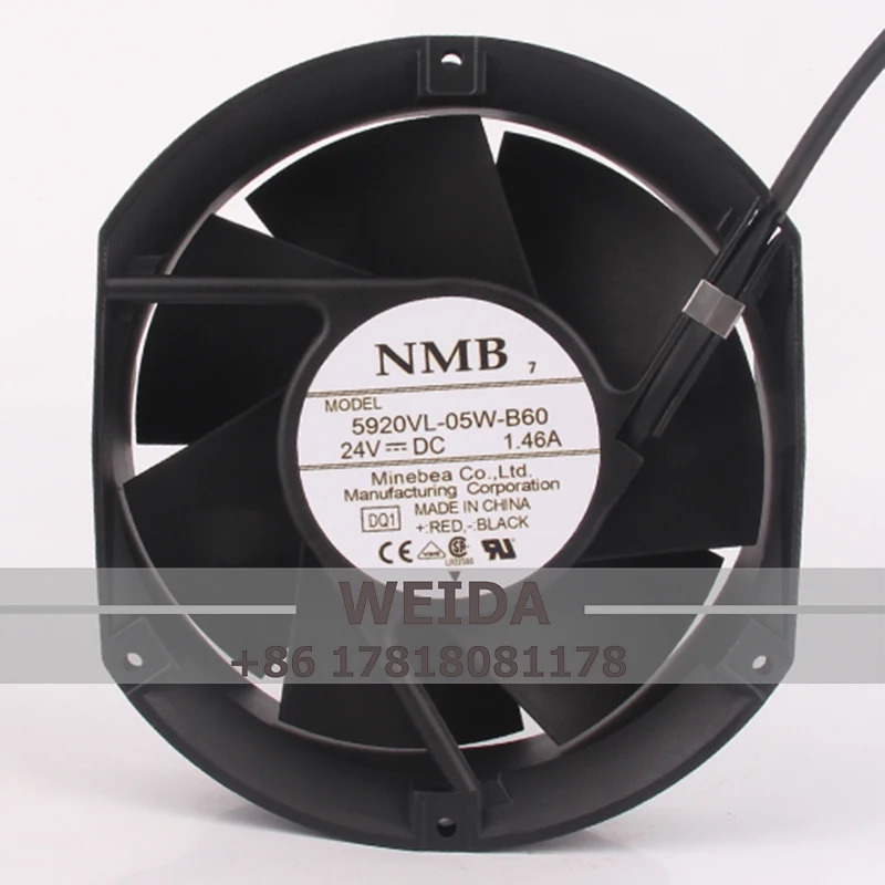 

5920VL-05W-B60 Case Cooling Fan for NMB DC24V 1.46a EC AC 172X150X51MM 17CM 17251 Large Capacity Inverter Double Ball Bearing