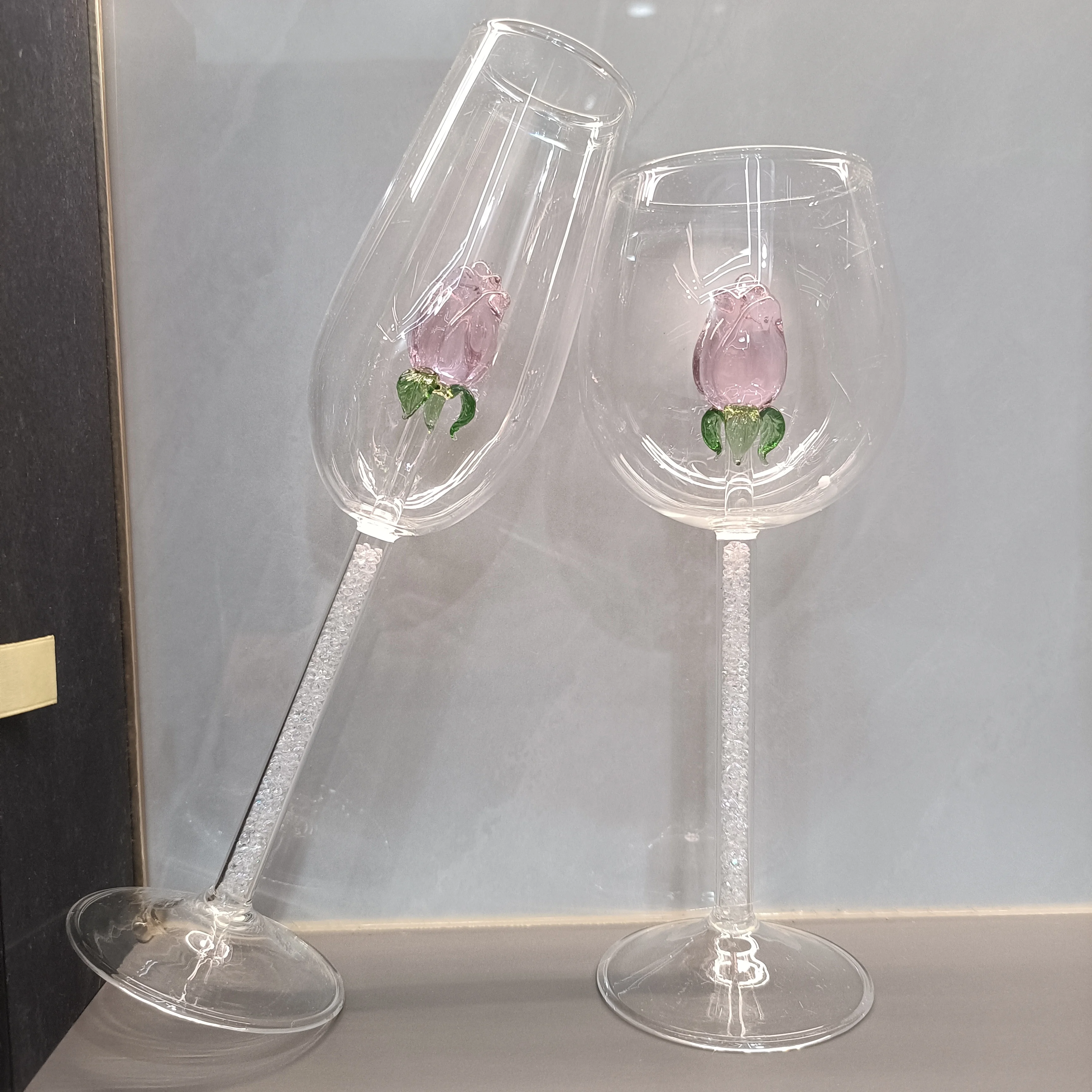 Romantic Glass Cup Rose Cocktail Red Wine Glass Halloween Party New Year Christmas Gifts whiskey glass glass drinkware