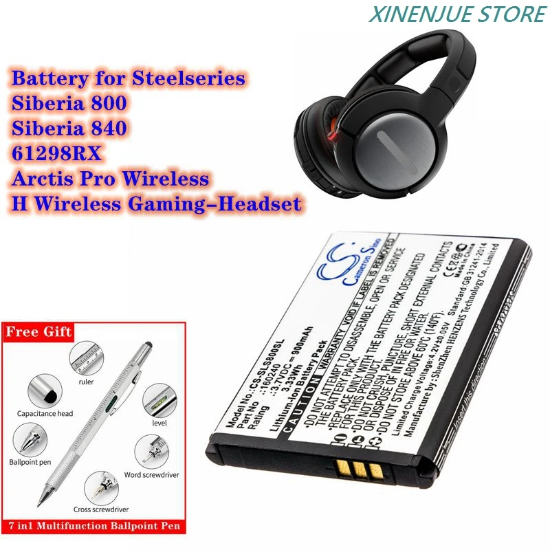 Wireless Battery 3.7V/900mAh 160240 for Steelseries 61298RX,H Wireless Gaming-Headset,Siberia 800,Siberia 840 - AliExpress
