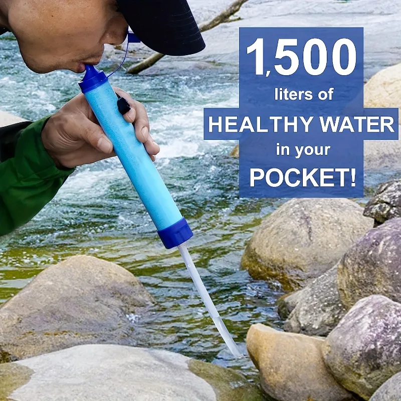 

Outdoor Water Filter, Personal Water Filtration Straw, Emergency Survival Gear Water Purifier For Camping Hiking Climbing