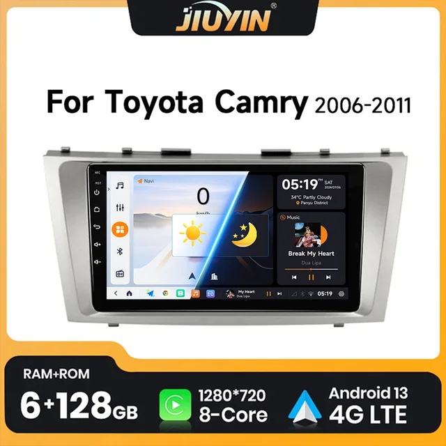 2 din 9" 4G Carplay Android 13 Car Radio Multimedia Video Player For Toyota Camry 7 XV 40 50 2006-2011 Navigation GPS Head Unit