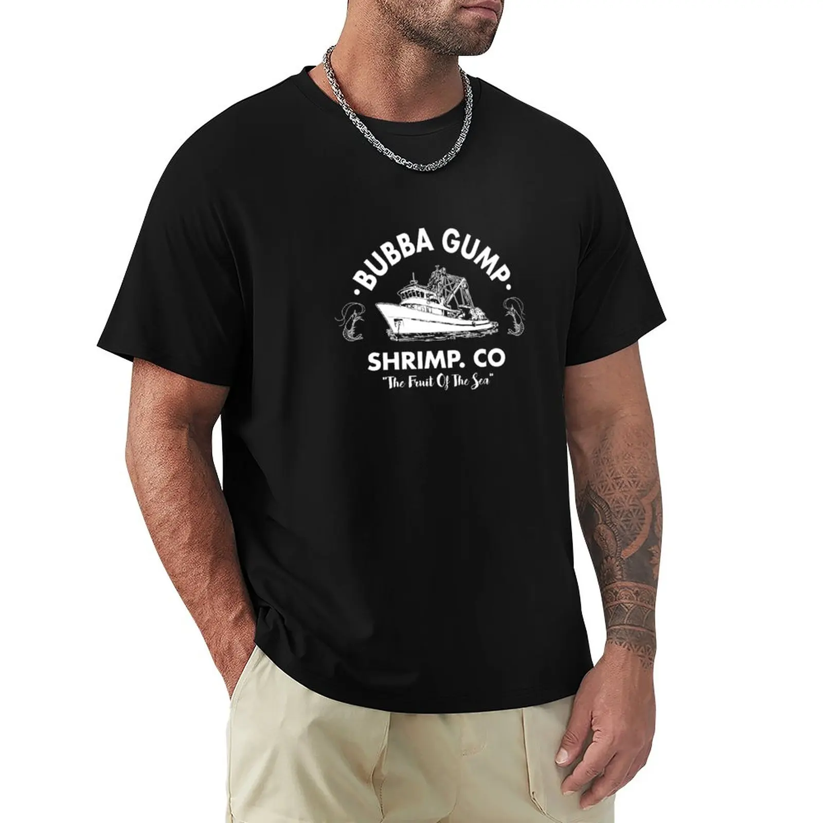 Bubba Gump Shrimp Essential T-Shirt Summer Top Boys Whites Funnys T Shirt Men