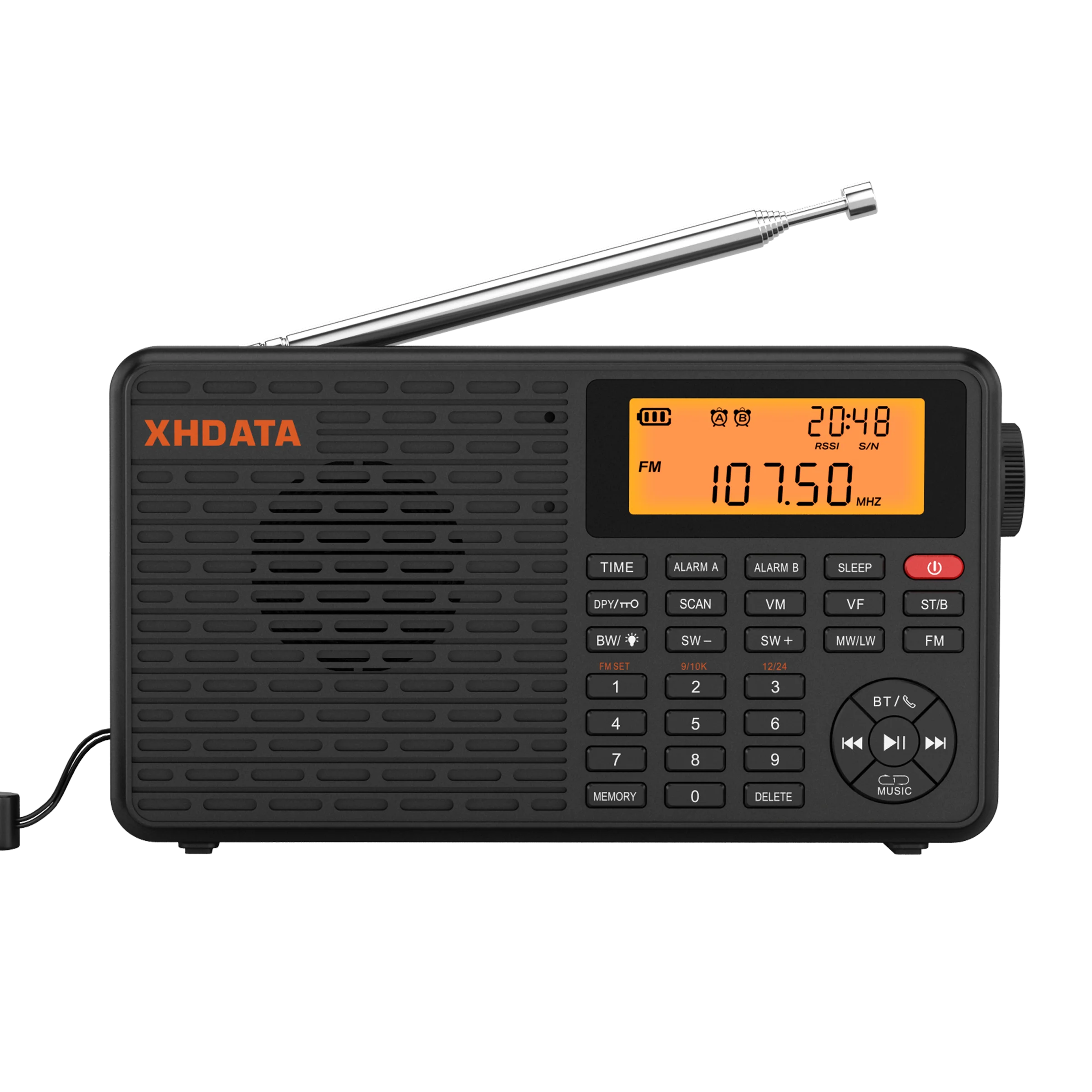 XHDATA D109 Radio FM Stereo Digital Portable Radio AM SW MW FM Radio