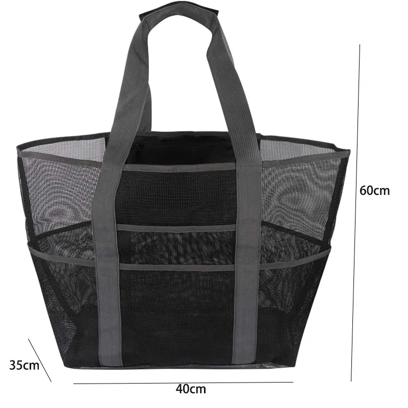 Fashion Women's Mesh Handbag Beach Item Storage Bag Mesh Shoulder Bag Travel and Daily Necessities