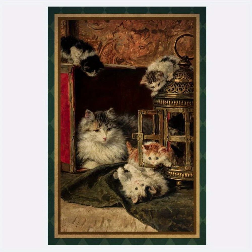 

Cat Metal Poster, Animal Aesthetic Painting Metal Sign, Hanging Plaque Sign, Tin Sign Home Living Room Bedroom Toilet Coffee