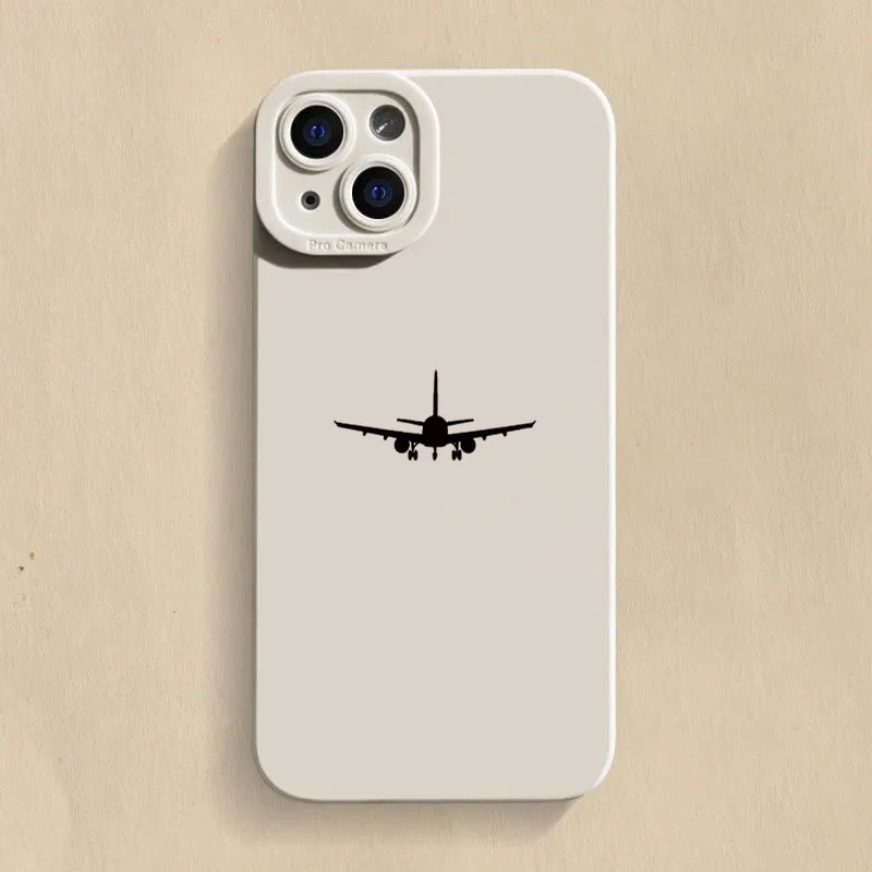Aviation-Themed Silicone Soft Phone Case – Sleek Design and Durable Protection