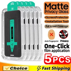 Oleophobic Matte Privacy Screen Protector with Easy Installation - Matte Privacy Glass (For iPhone 12)