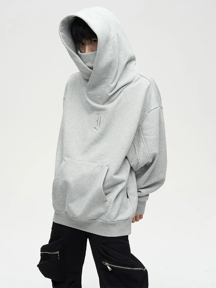 

Mysterious Ninja Streetwear Turtleneck Hoodies For Letter Embroidered Hip Hop Sweatshirts Y2K Vintage Fleece 100% cotton Hoody ﻿