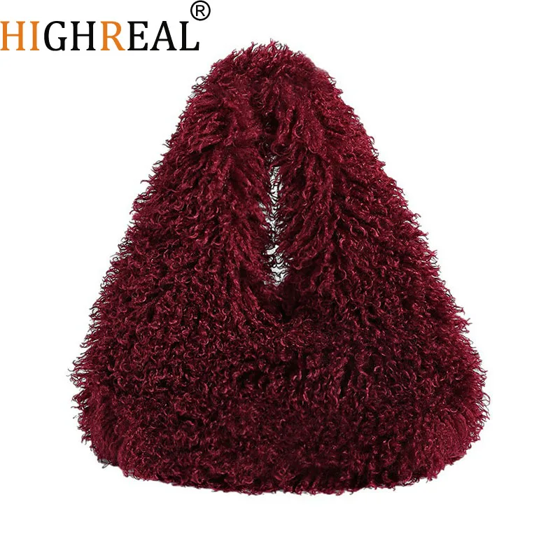 Luxus Flauschige Tote Frauen Schulter Tasche Lamm Wolle Faux Pelz Taschen für Frauen Winter Große Kapazität Shopper Plüsch Designer Handtaschen