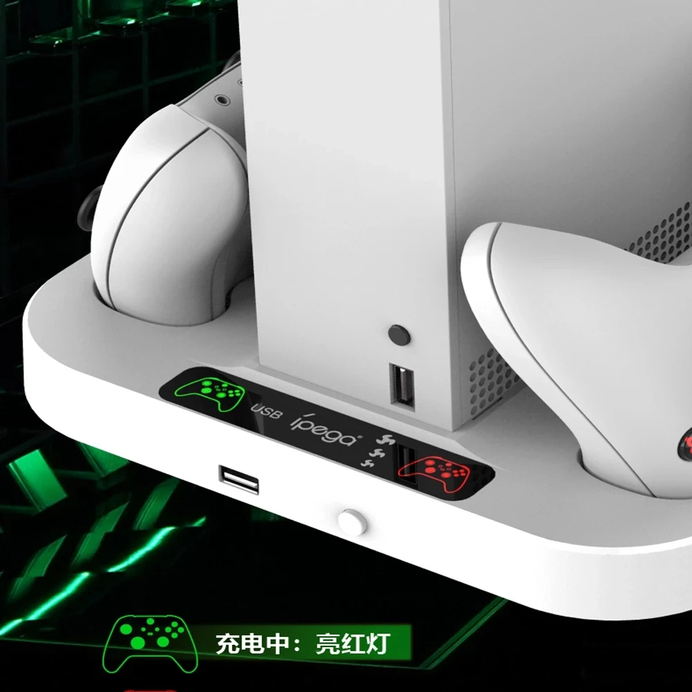 

Зарядное устройство для двух контроллеров XBOX Series S, вертикальная подставка, держатель вентилятора охлаждения, зарядное устройство для консоли Xbox ONE/S