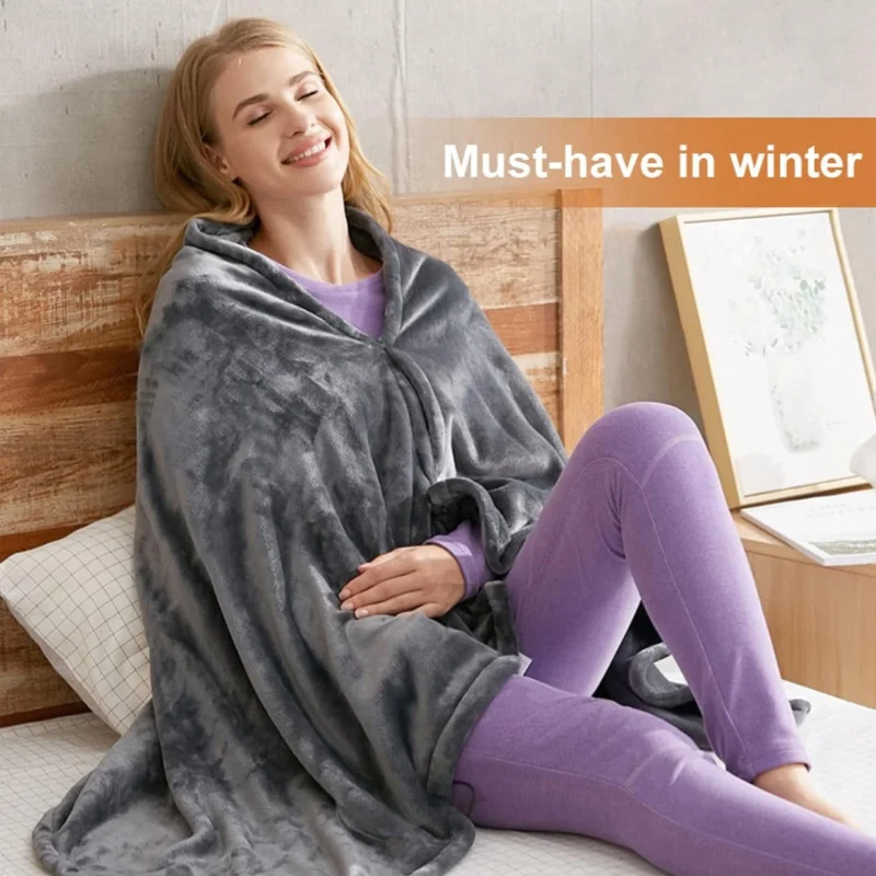 Office Electric Heated Blanket USB 3 Heating Levels Mat Wearable Washable Body Warmer Blanket for Household electric heating blanket