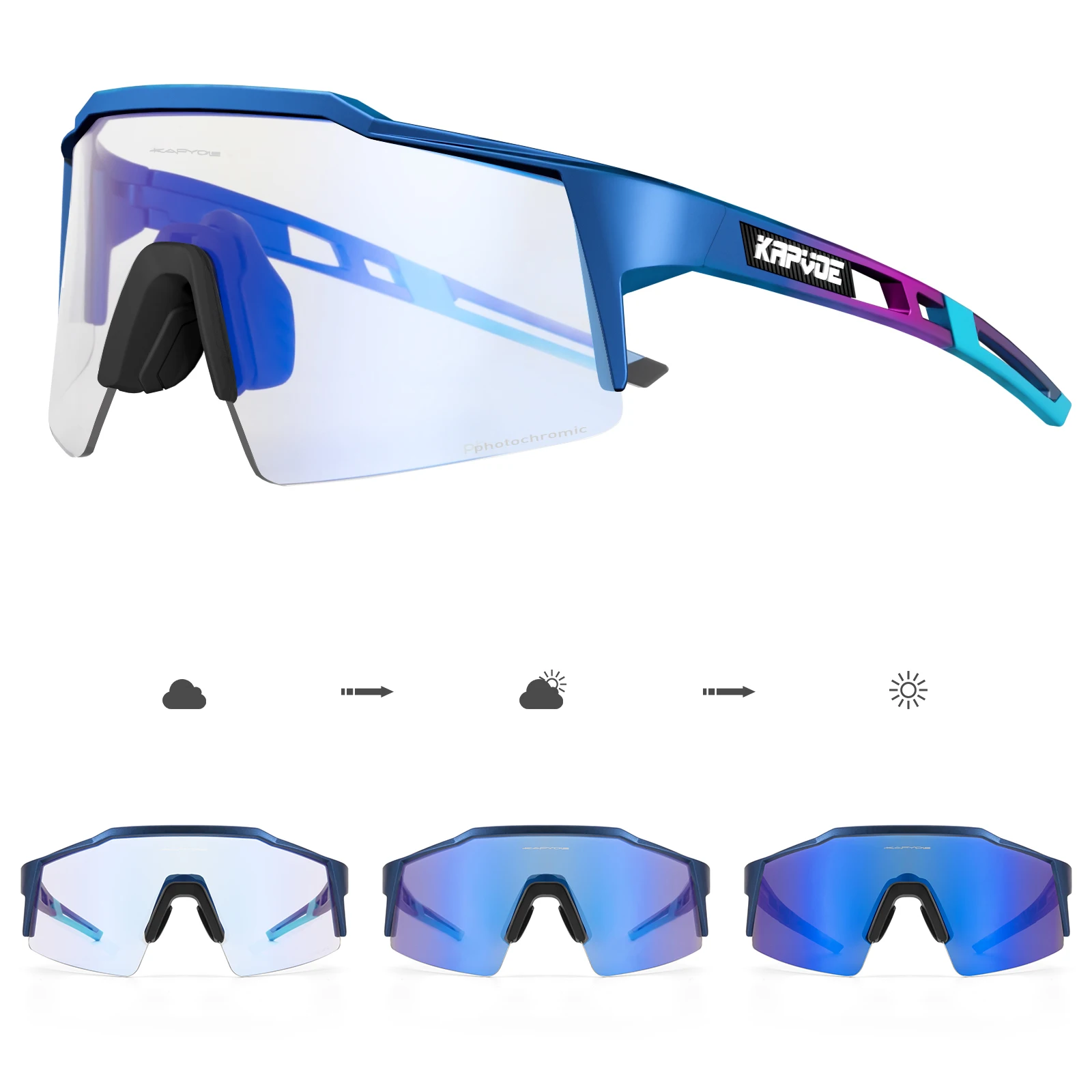 KAPVOE Photochromic Cycling Sunglasses Men MTB Cycling Glasse Women ...