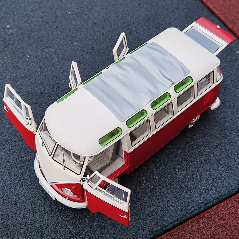 

Schuco 1:18 Samba T1 Bus Alloy Fully Open Simulation Limited Edition Alloy Metal Static Car Model Toy Gift