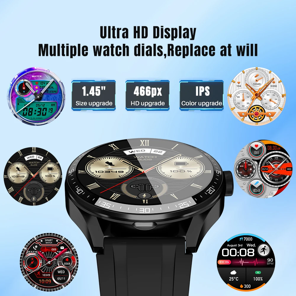 XUESEVEN GT5 2 in 1 HI-FI  ̾, Ʈ ġ AMOLED ȭ ɹڼ, ȵ̵   TWS  ġ