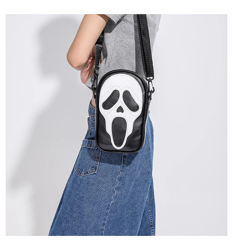 1 stücke pu leder gothic devil halloween unisex persönlichkeit taschen – Detail 3