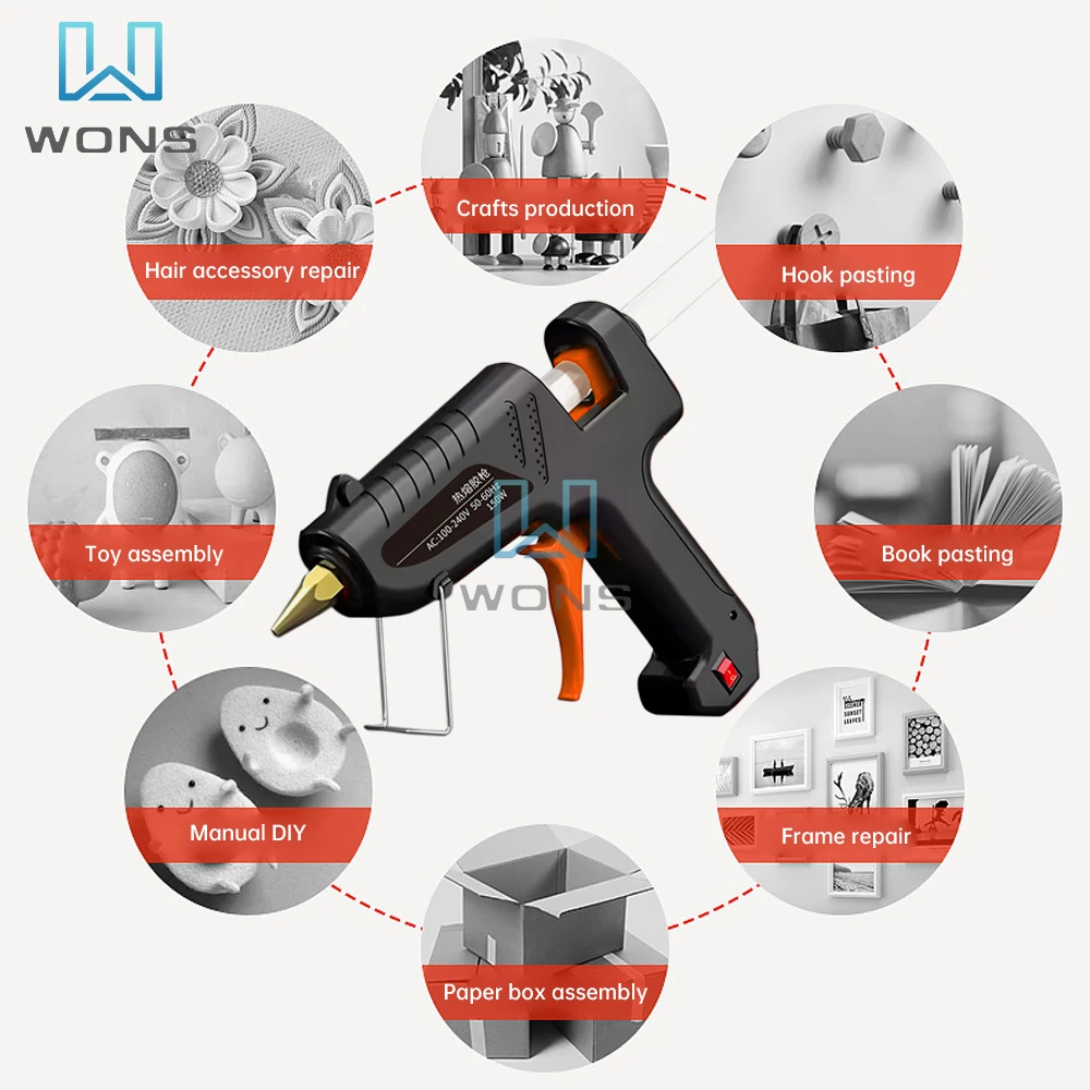 150W Industrial Grade Hot Melt Glue Gun 11mm DIY Hot Melt Gun 180℃ Household Handmade Small Glue Electric Repair Tools