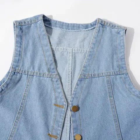Woman Jacket Vest Spring Summer Denim Vest Women's Short Loose Sleeveless Coat Vest Chaleco Mujer 6