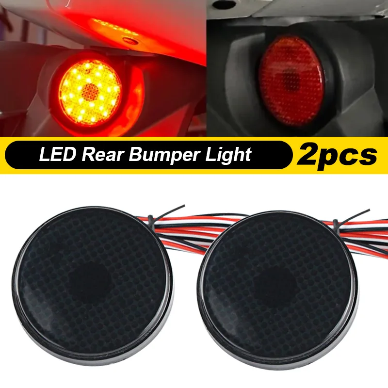 6.8CM Round Car Truck LED Tail Rear Bumper Reflector Light Brake Stop Lamp For Scion XB IQ...