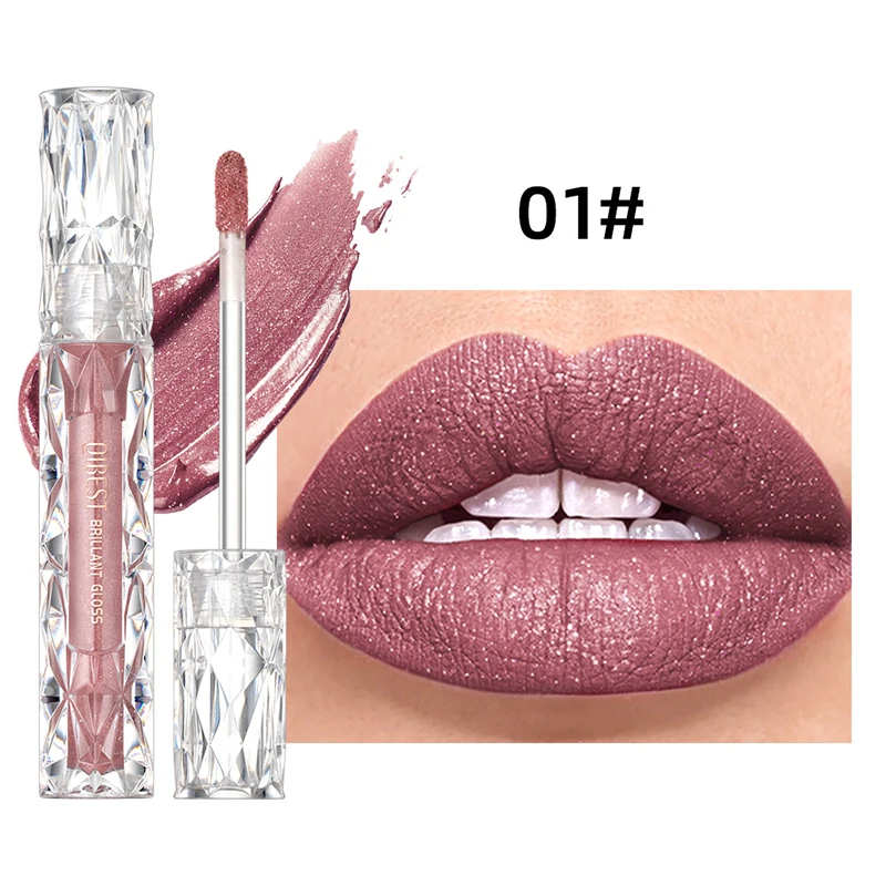 Glitter Lipstick Shimmer Metallic Liquid Lipstick Smudge Proof Colorfast Lip Glaze Pearly Lip Stain