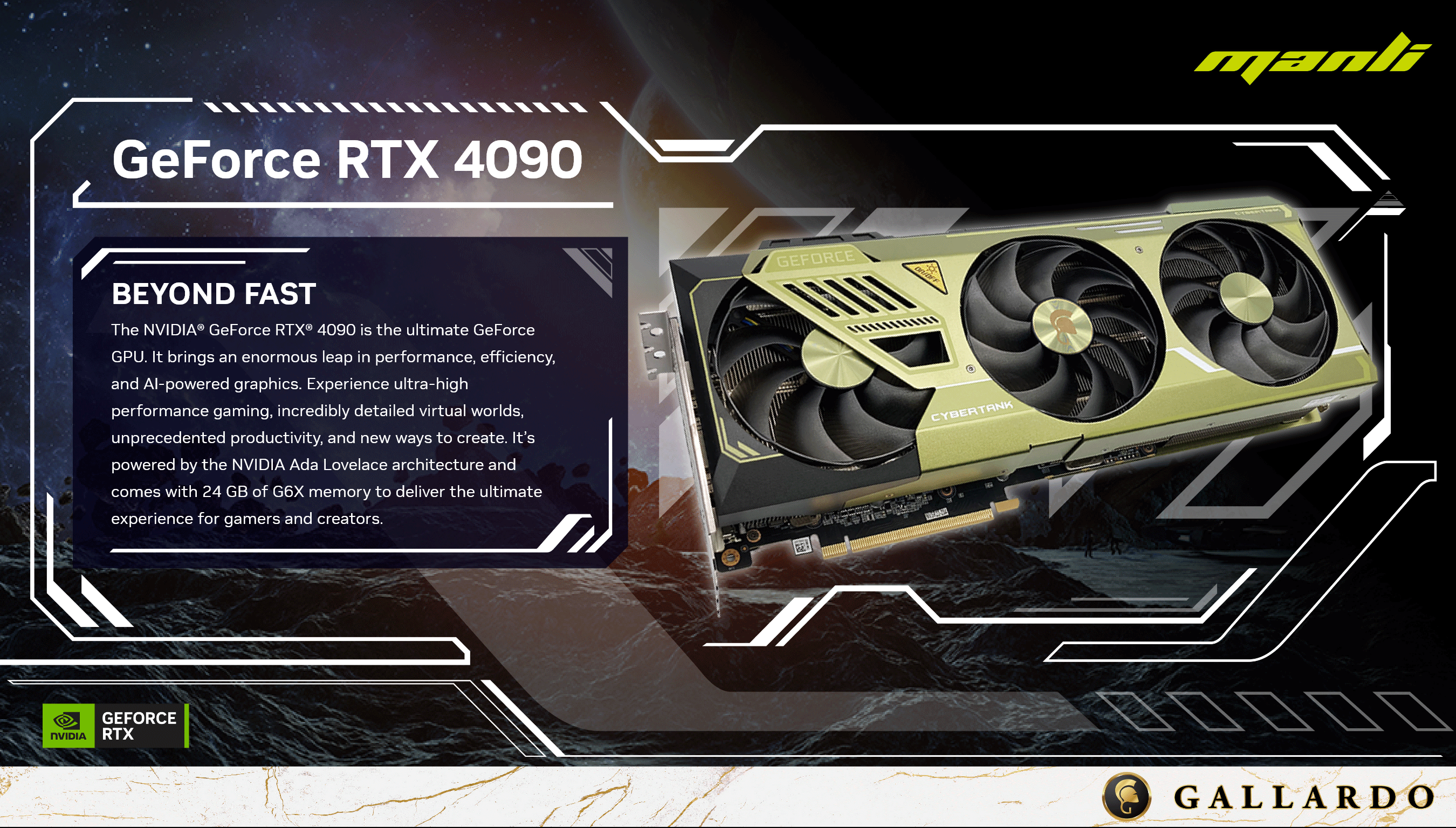 Manli Geforce Rtx 4090 24gb Desktop Computer Game Design Computer 