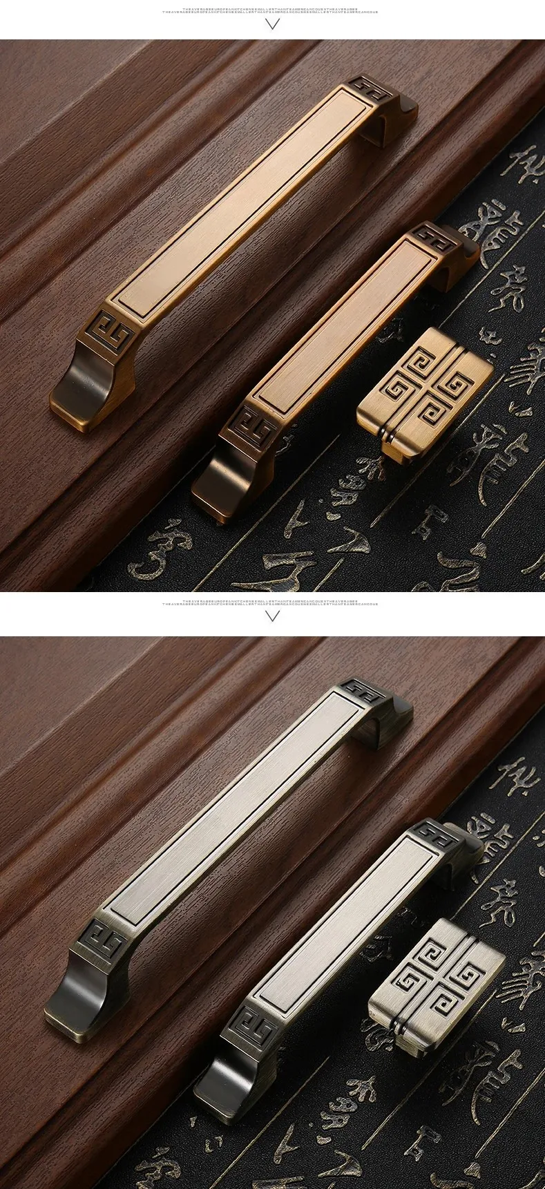 Klassischer Schrank rot Bronze Küchen griff Kommoden Schrank antike Kupfer Schlafzimmer Bücherregal Knöpfe Schublade Kleider schrank Wein zieht – Detail 7