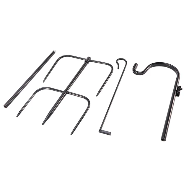 Őrölt Tét Függő Növények Kültéri Zászló Pólus Pásztorhorog Hardver Vas Lámpás Otthoni Levehető Hátsó Udvar Kerti Tornáchoz - Image 2