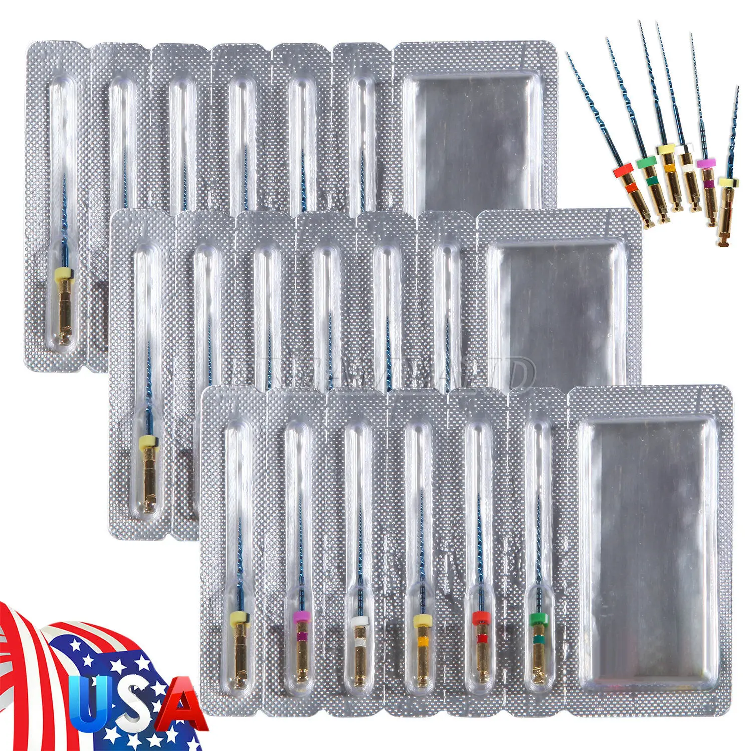 

18PCS/3Packs Dental Endodontic Universal Engine Rotary Root Canal Endo Motor NiTi File 25mm
