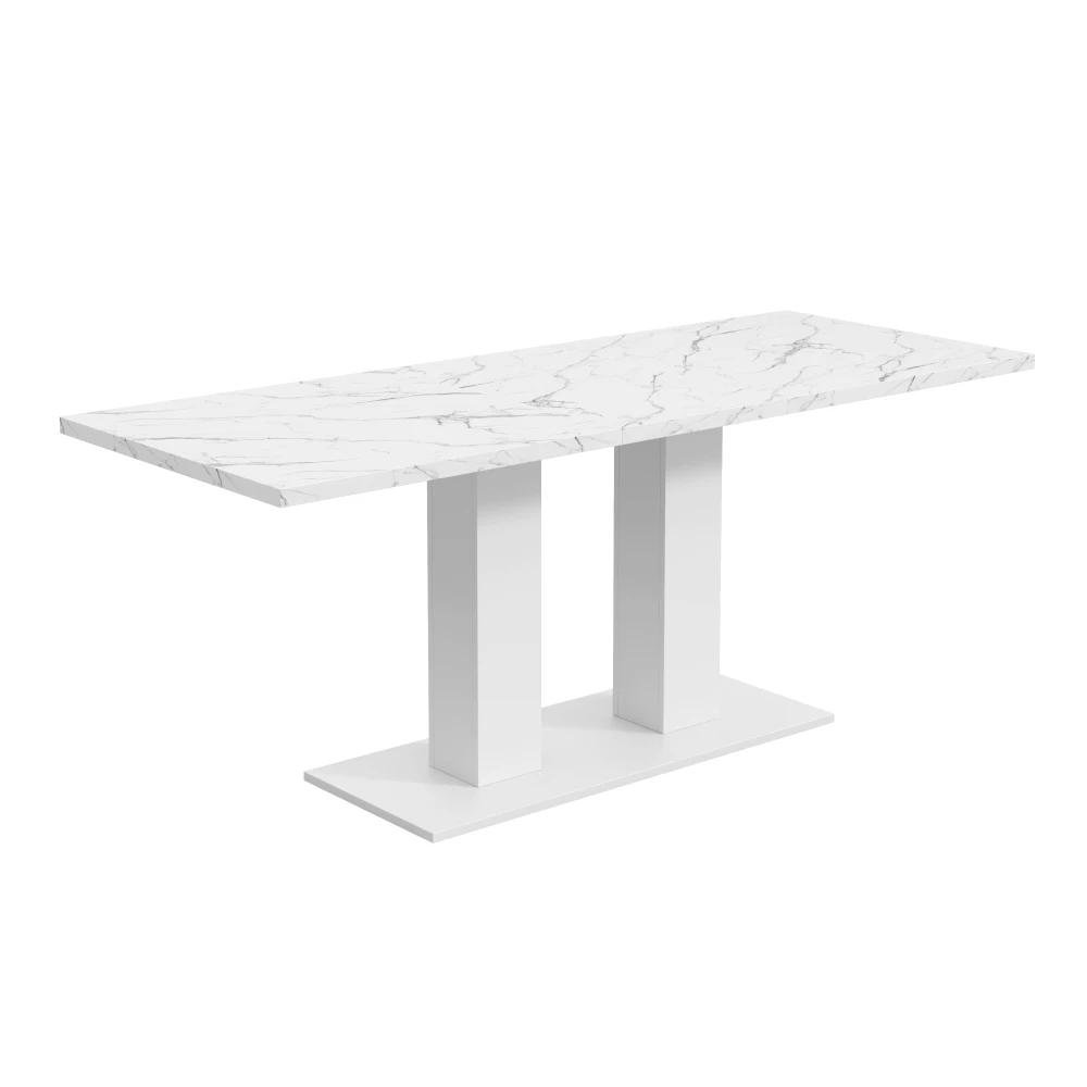 140/180*70cm Abnehmbarer Esstisch, für 6-8 Personen, rechteckige Form, verdickte Tischplatte, schlichter Stil, für Esszimmer – Detail 9