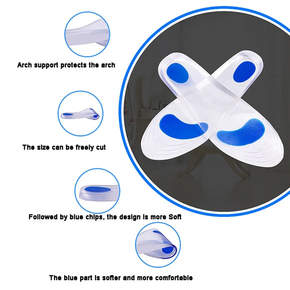 Orthopedic insoles Silicone Gel Medical Insoles for Shoes Men Women Flat Foot Arch Support Orthopedic Insoles for Plantar Fasciitis Relief Shoe Pad